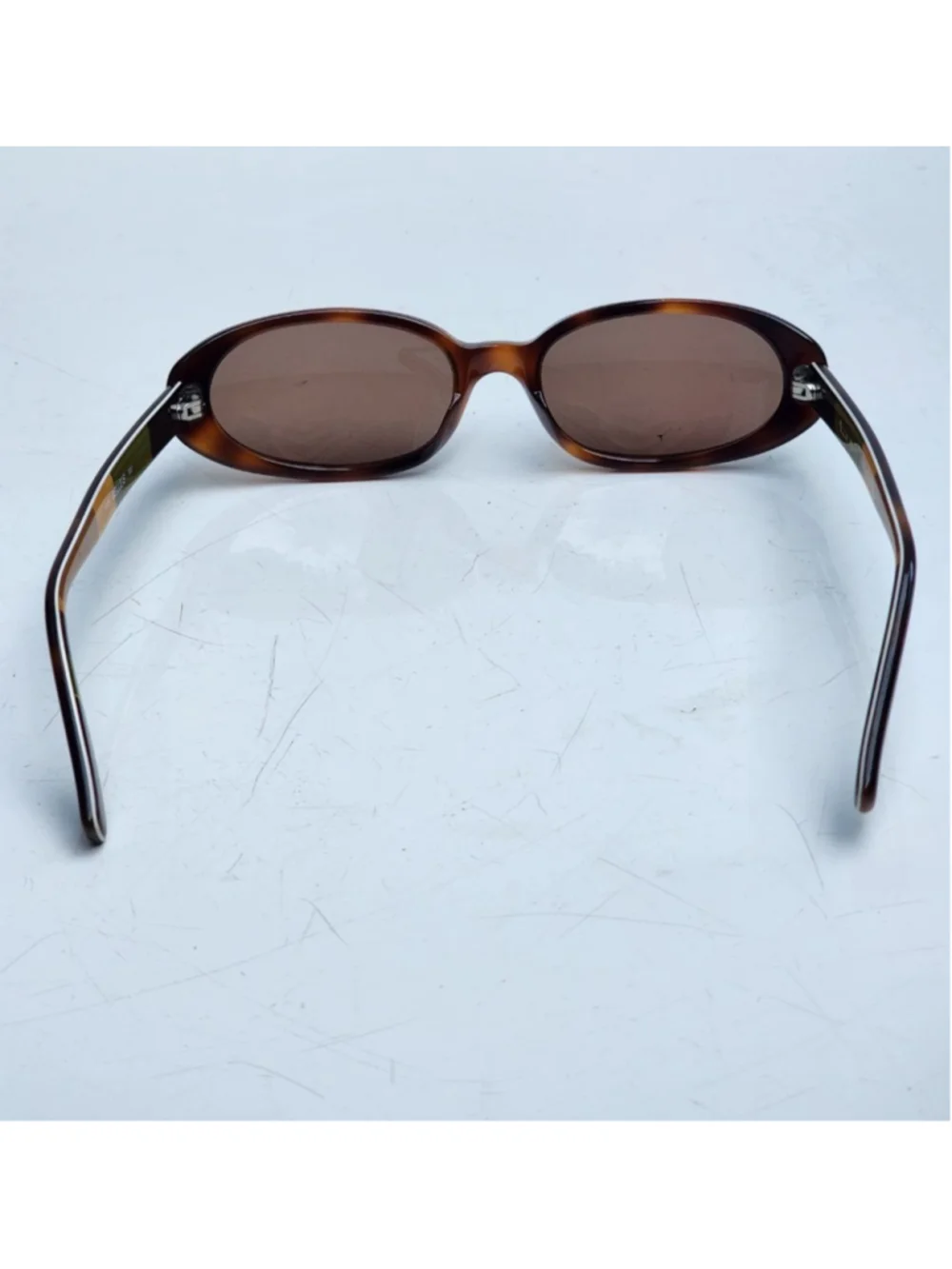 KATE SPADE Belle Brown Tortoiseshell Striped Oval Sunglasses‎ #33